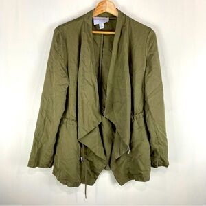 Carolina Belle Montreal Drapey Utility Cargo Jacket Coat Army Green Size‎ Medium
